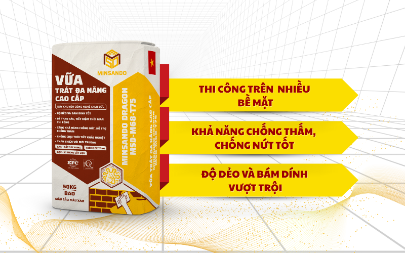 Vữa trộn đa năng, cao cấp Minsando sử dụng công nghệ hiện đại, tiên tiến