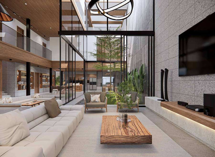 20+ mẫu biệt thự thông tầng đẹp, xa hoa, cao cấp 3 biệt thự kết hợp cây xanh