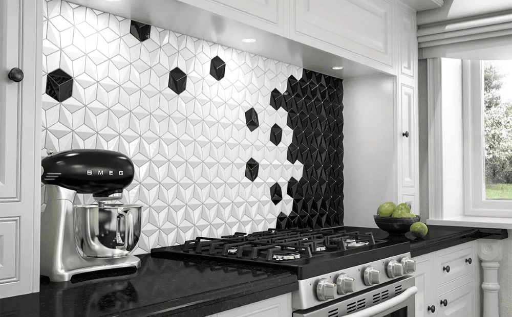 Gợi ý 30+ mẫu gạch 3D trang trí đẹp, thu hút, không lỗi thời 16 gach 3d op nha bep