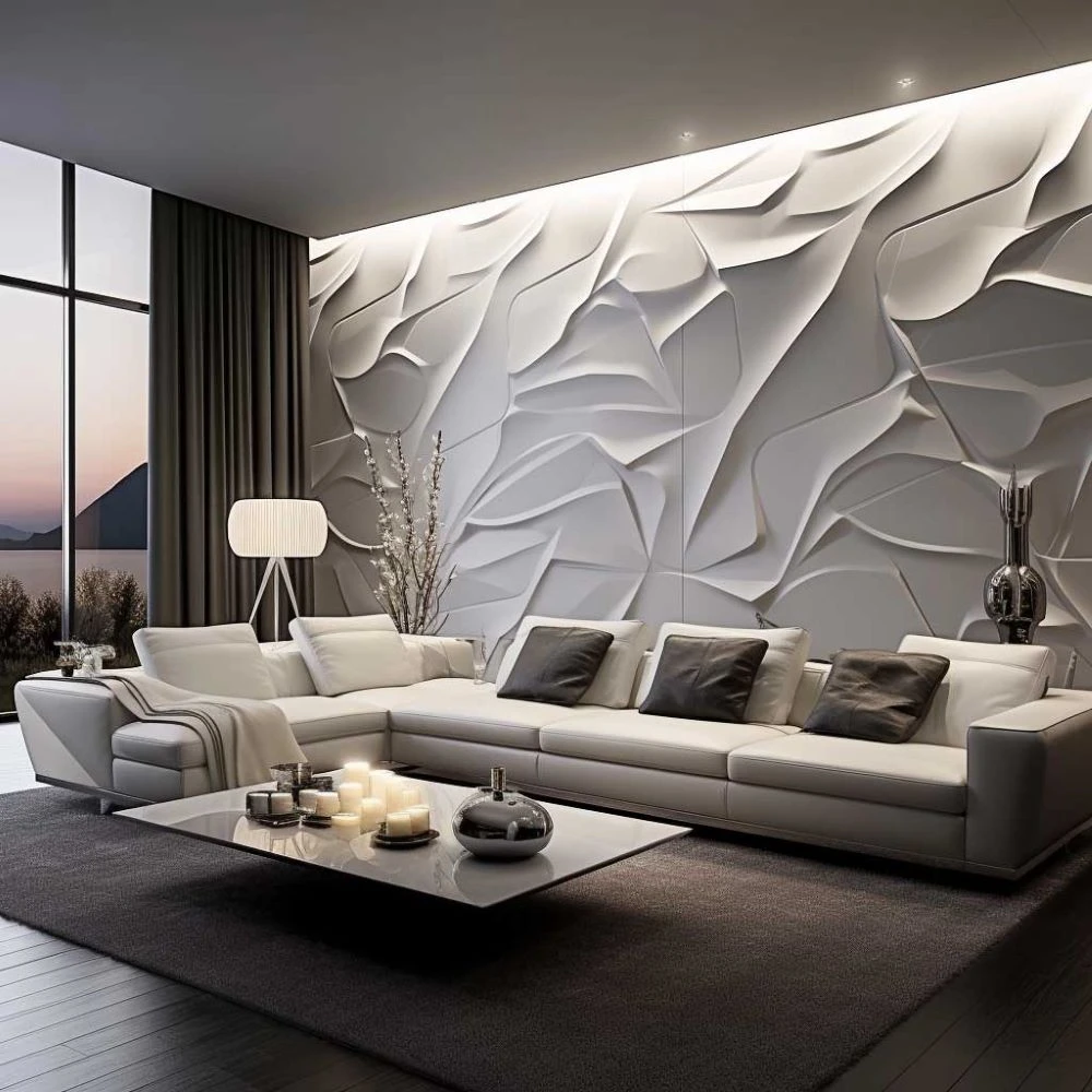 Gợi ý 30+ mẫu gạch 3D trang trí đẹp, thu hút, không lỗi thời 12 gach 3d trang tri phong khach 1