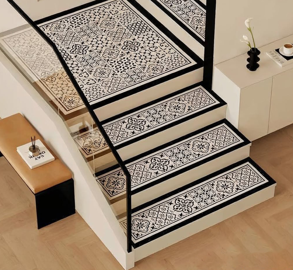 Ấn tượng với 20+ ý tưởng ốp gạch cầu thang dùng gạch hoạ tiết 19 gạch bông ốp cầu thang