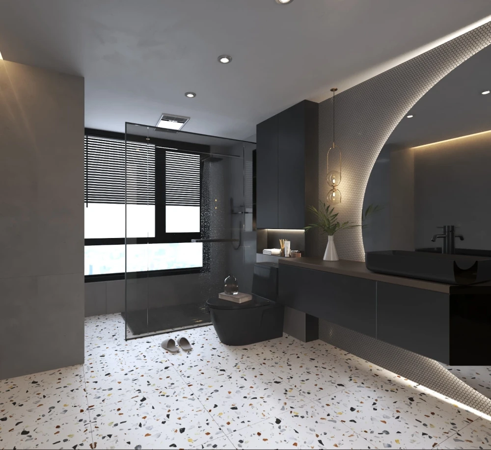 Top 12 mẫu gạch ốp lát nhà tắm đẹp hiếm gặp 2026 - Ốp gạch nhà tắm không lỗi thời 4 gach gia da ong xam 3