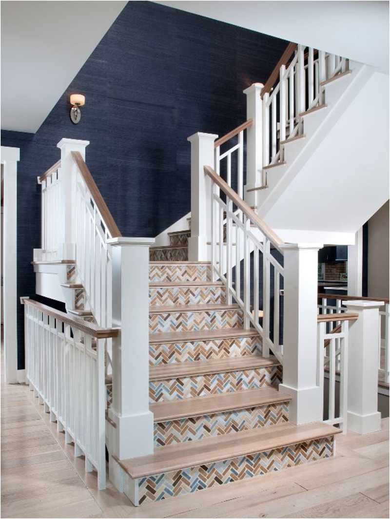 Ấn tượng với 20+ ý tưởng ốp gạch cầu thang dùng gạch hoạ tiết 5 gạch hoạ tiết cùng tông gạch giả gỗ