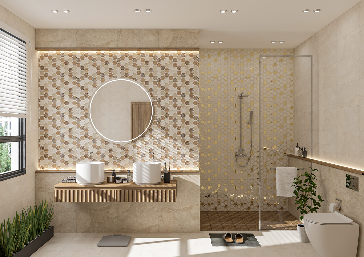 gạch lục giác nhà vệ sinh