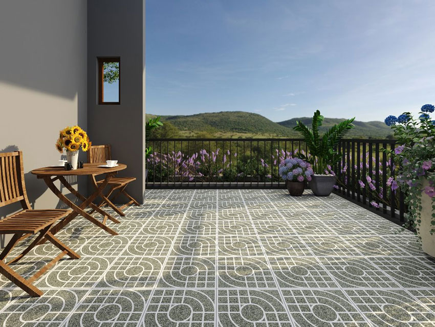 Top 20+ mẫu gạch ốp lát sân chống trơn, chống rêu, chịu lực cực tốt 6 Gạch ốp lát sân terrazzo giúp thoát nước tốt
