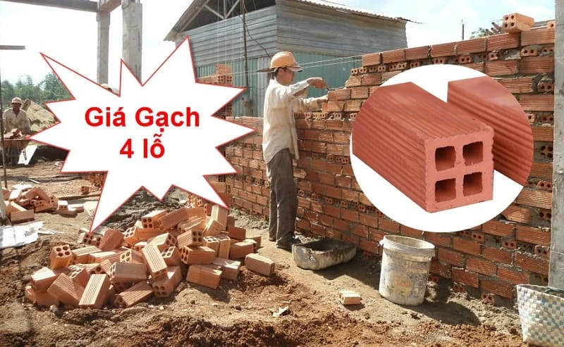 Giá gạch ống 4 lỗ mới nhất - 1m2 tường hết bao nhiêu tiền gạch? 
