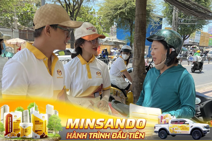 MINSANDO nhiệt tình tư vấn cho tất cả mọi người thể hiện tinh thần năng động và thân thể của từng cá nhân trong hành trình mang vật liệu xanh đến công trình Việt