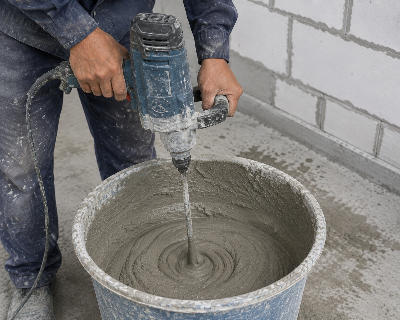 Trộn vữa trát tường gạch AAC theo hướng dẫn của nhà sản xuất