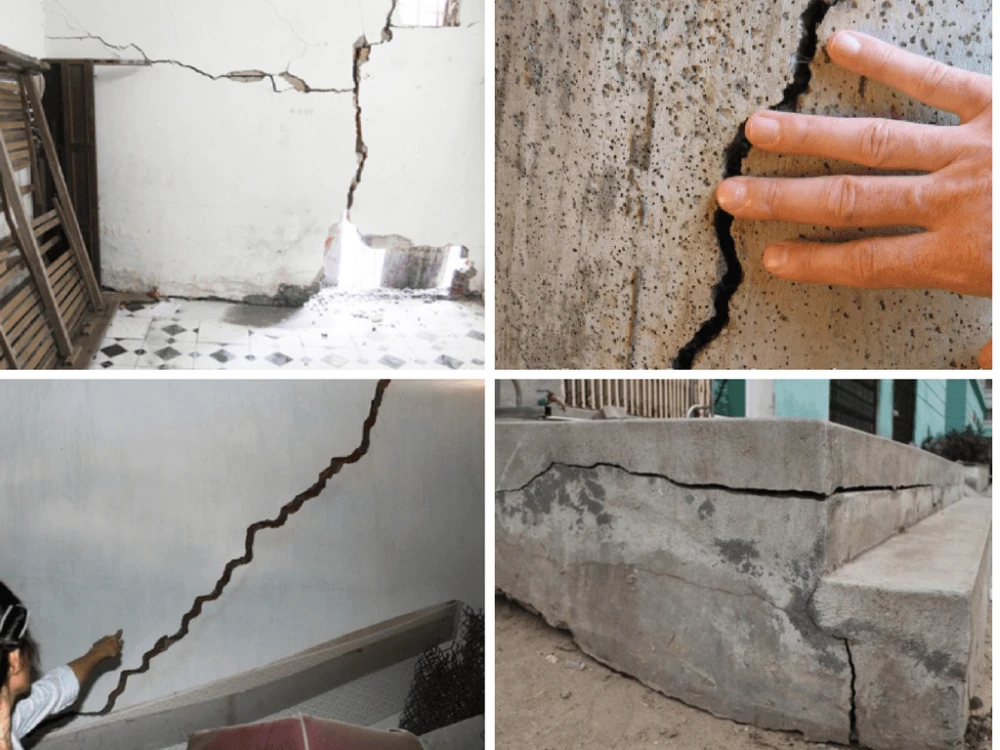 Nền móng bị lún gây nứt nghiêm trọng tại vị trí tiếp giáp