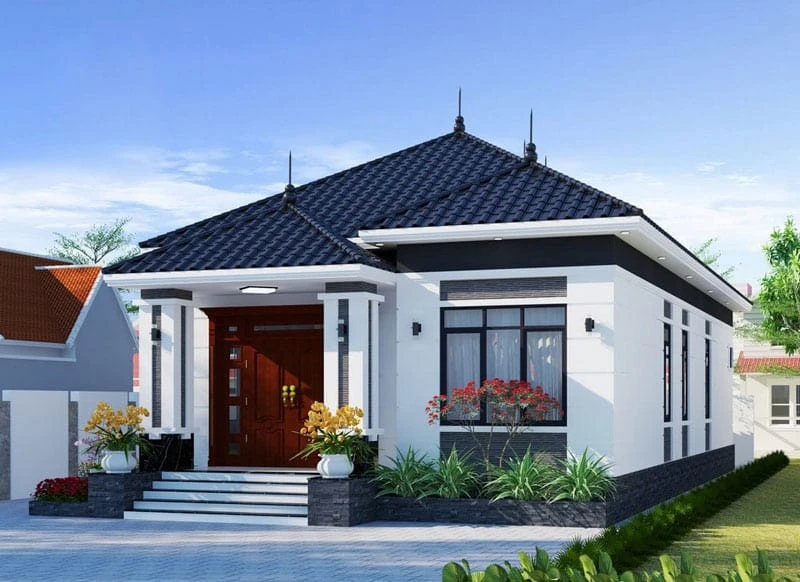 Mẫu nhà mái Nhật 1 tầng đơn giản