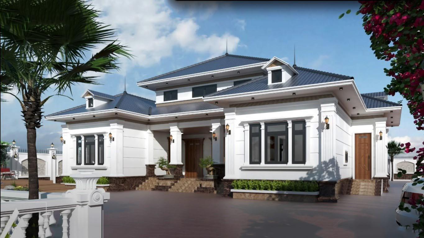 mãu nhà mái nhật chữ u 2 tầng lừng