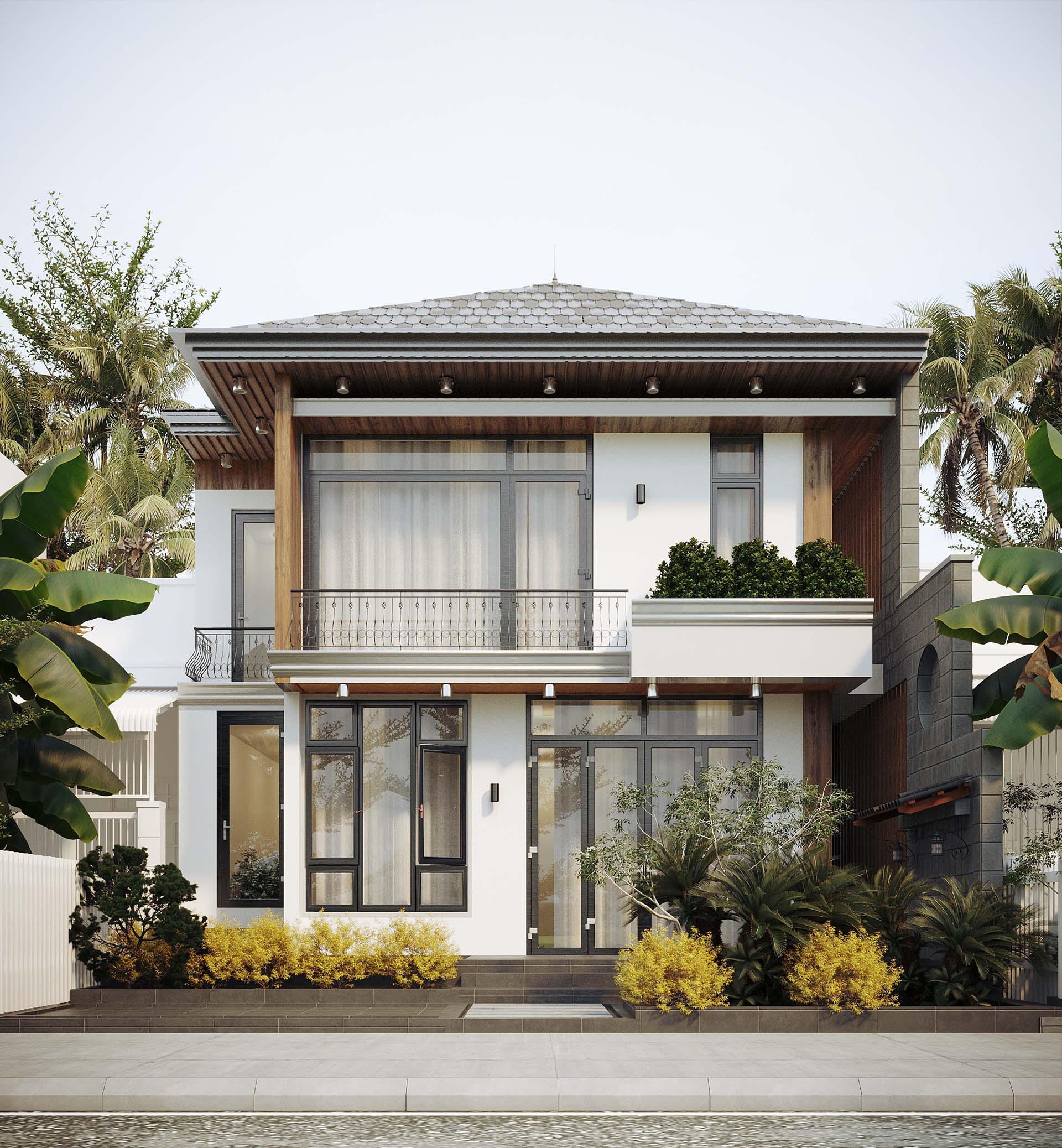 mẫu nhà mái nhật hiện đại đẹp