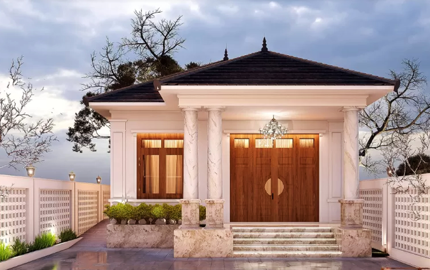 mẫu nhà mái nhật sang trọng