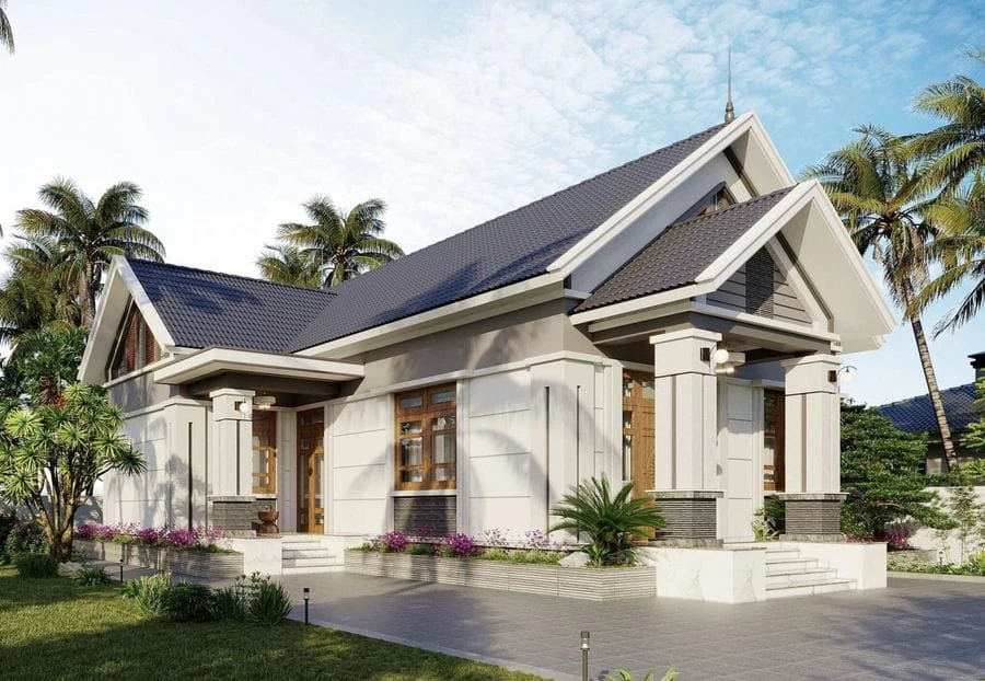 Mẫu nhà vườn mái Thái đẹp