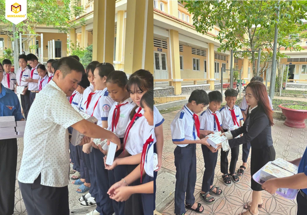 MINSANDO CHARITY Hoạt động: Trao 1.000 cuốn vở đến các em tại Cần Thơ