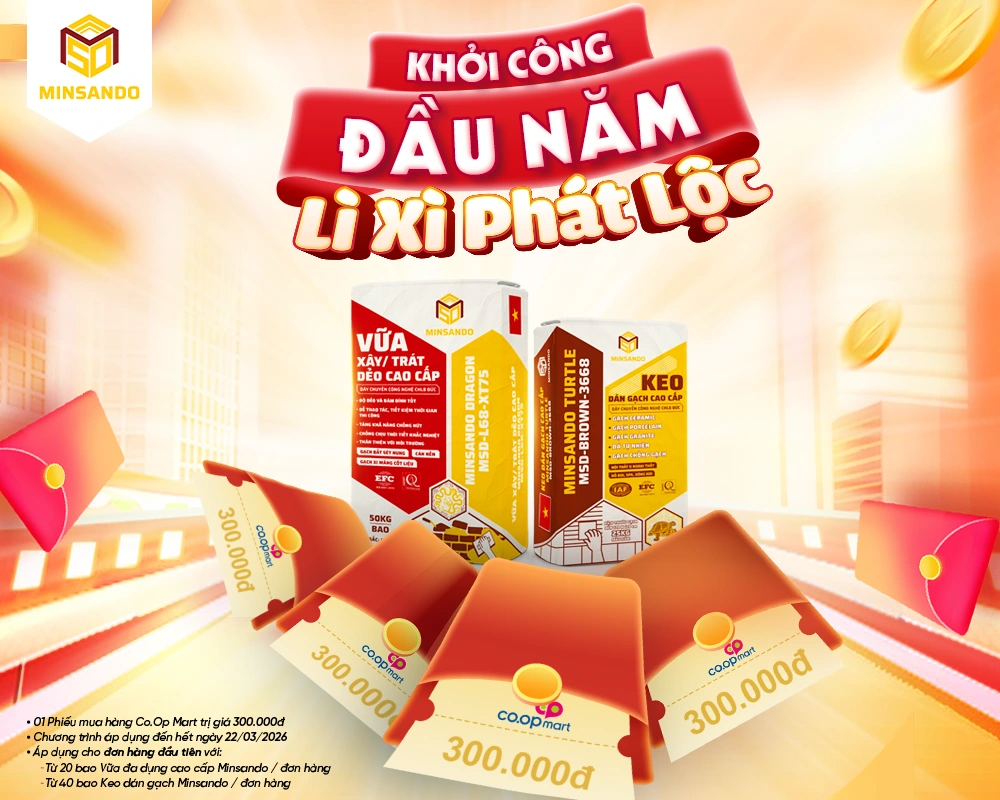 MINSANDO tặng phiếu mua sắm 300.000Đ cho đơn hàng đầu năm
