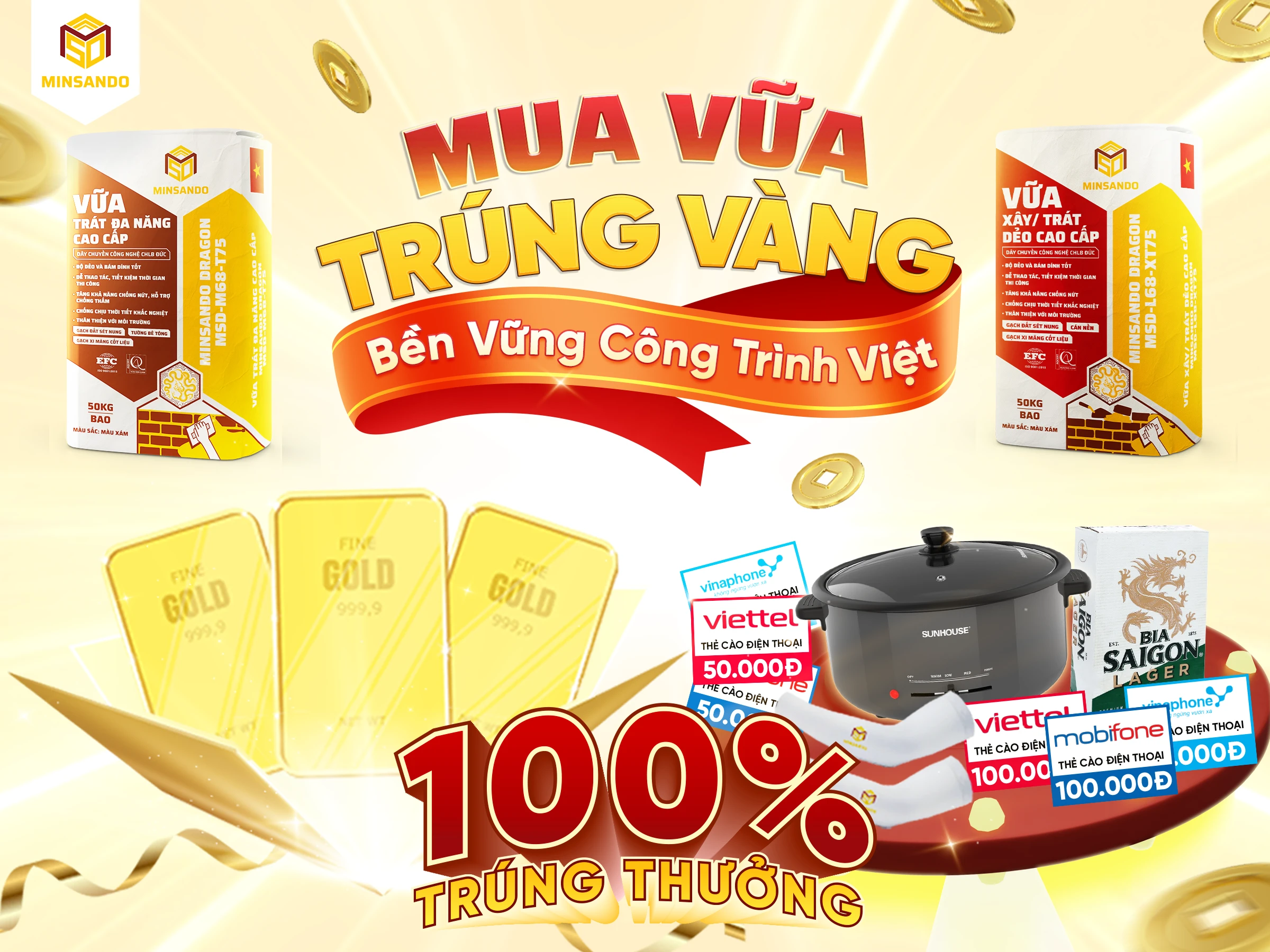 MINSANDO đồng hành cùng Nhà phân phối triển khai chiến dịch “Mua vữa - Trúng vàng”