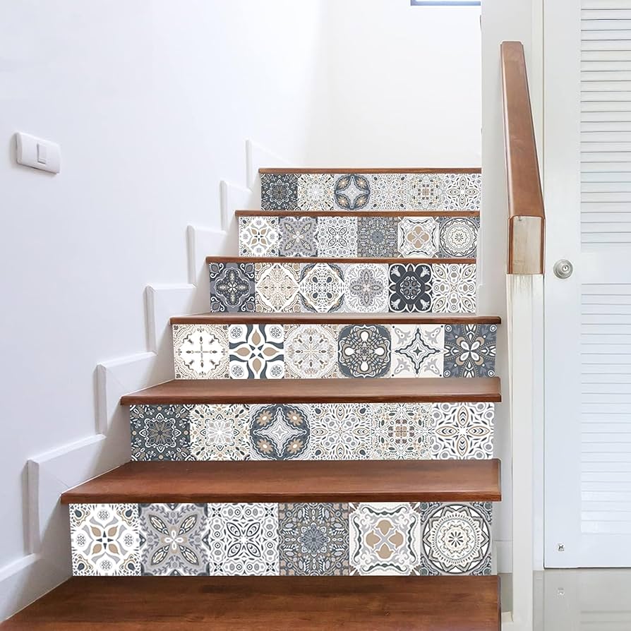 Ấn tượng với 20+ ý tưởng ốp gạch cầu thang dùng gạch hoạ tiết 2 nên dùng gạch bông ốp cầu thang