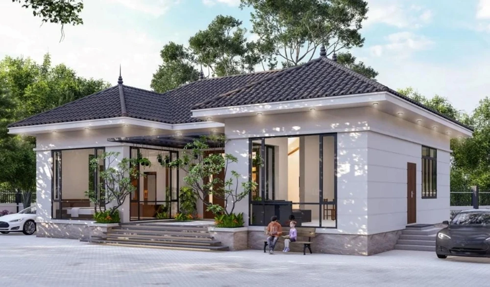TOP 30+ mẫu nhà cấp 4 đẹp theo khổ đất, ngân sách thực tế 8 nha cap 4 hien dai chu u
