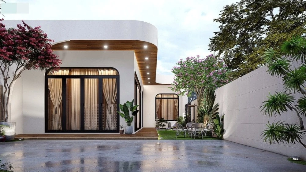 Nhà cấp 4 thiết kế phong cách hiện đại, ưu tiên sự thoáng đãng