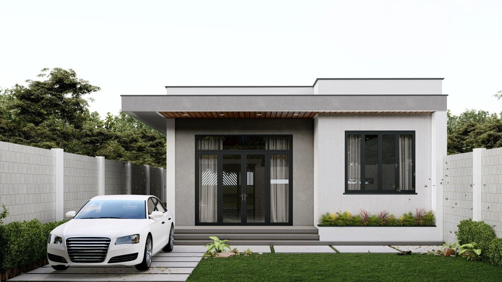 30+ mẫu nhà cấp 4 hiện đại, đẹp, tiện nghi, xu hướng nhất 3 nhà cấp 4 mái bằng tối giản