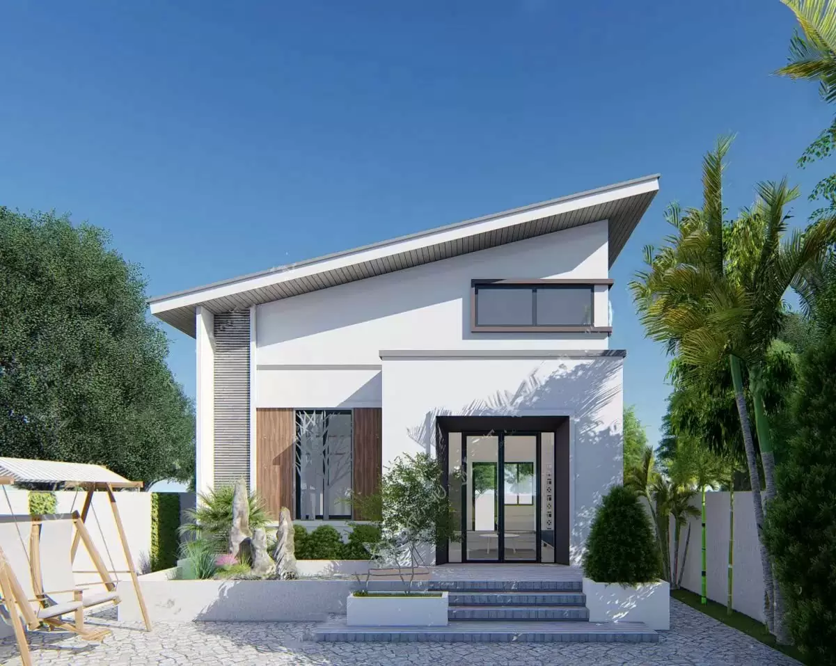 30+ mẫu nhà cấp 4 hiện đại, đẹp, tiện nghi, xu hướng nhất 17 nhà cấp 4 mái lệch 1 bên