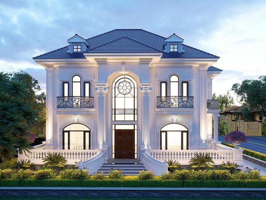 nhà mái nhật 2 tầng tân cổ điển