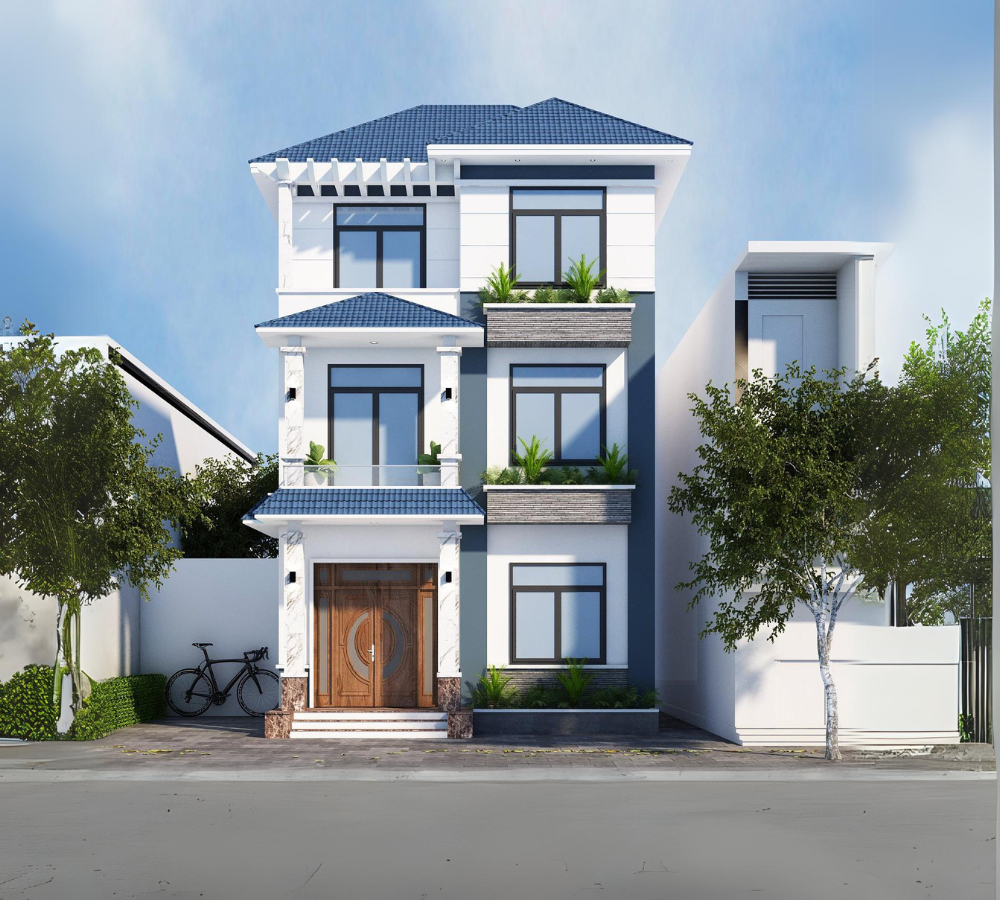 nhà mái nhật 3 tầng kiểu nhà ống