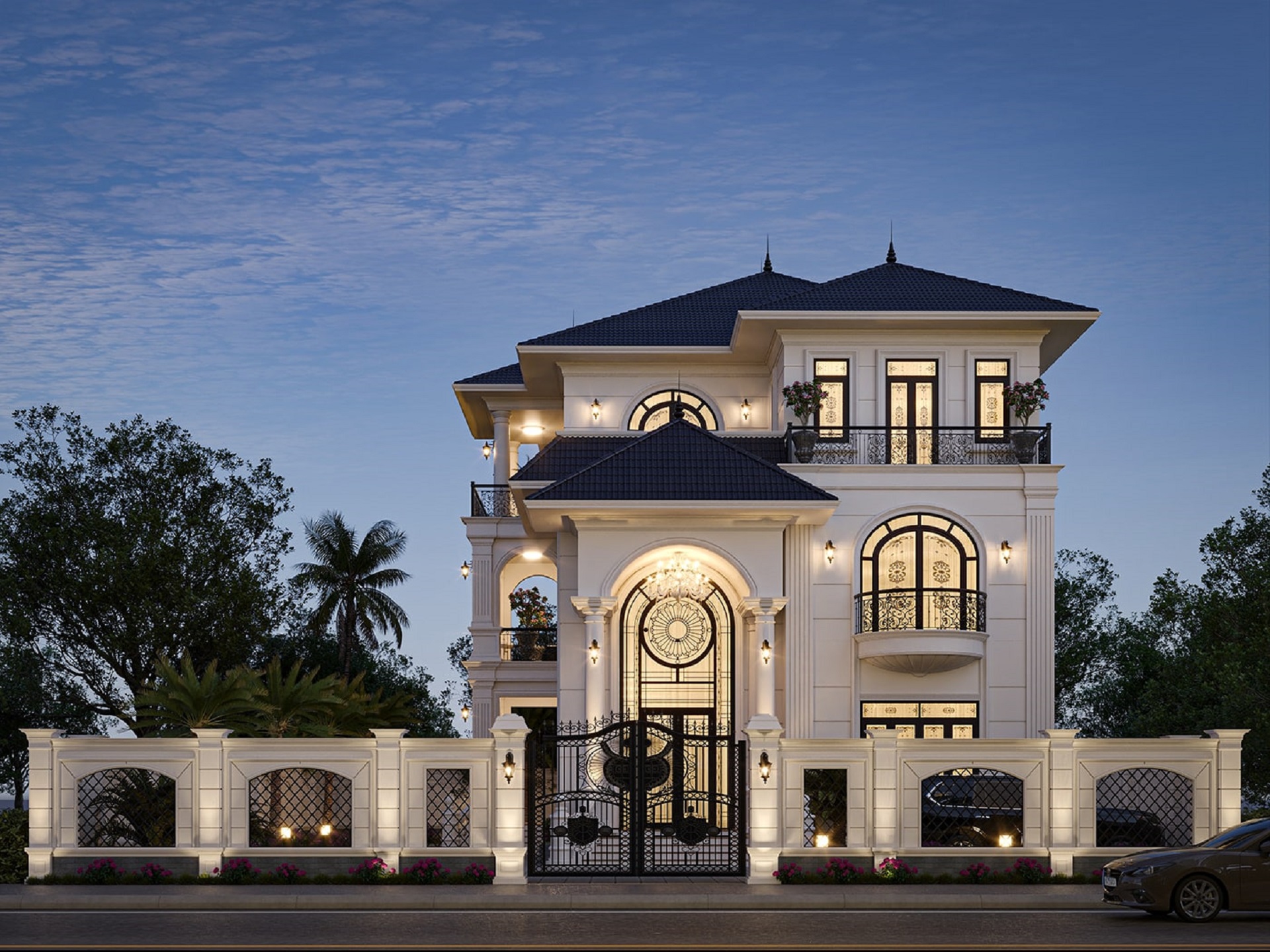 nhà mái nhật 3 tầng tân cổ điển