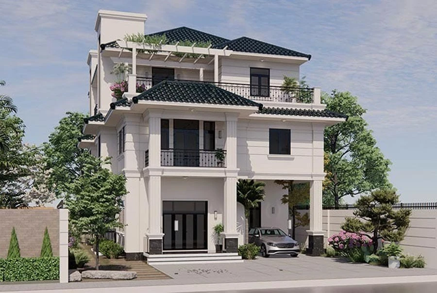 30+ mẫu nhà mái Nhật đẹp kèm chi phí cụ thể 12 nha mai nhat 3 tang