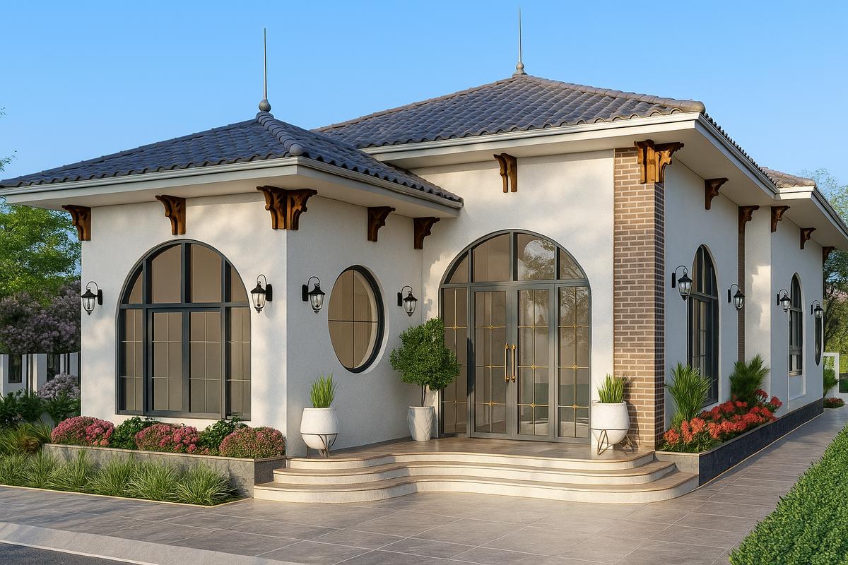 nhà mái nhật chữ l 1 tầng