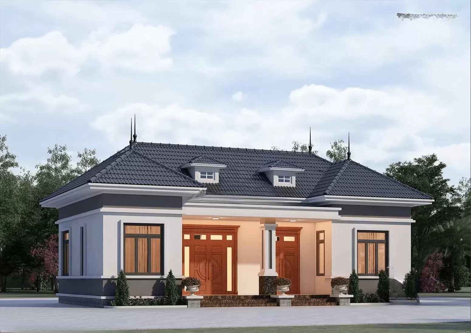 30+ mẫu nhà cấp 4 hiện đại, đẹp, tiện nghi, xu hướng nhất 13 nhà mái nhật có gác lửng