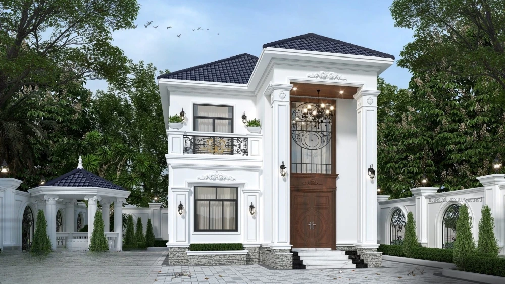 30+ mẫu nhà mái Nhật đẹp kèm chi phí cụ thể 24 nha mai nhat tan co dien 2 tang