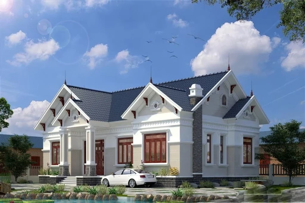 Nhà 2 mặt tiền, kiến trúc mái Thái