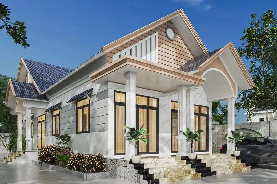 Nhà 1 tầng mái Thái hiện đại