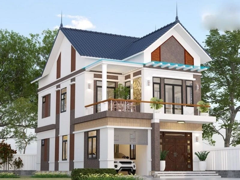 Mẫu nhà phong cách hiện đại sử dụng mái Thái