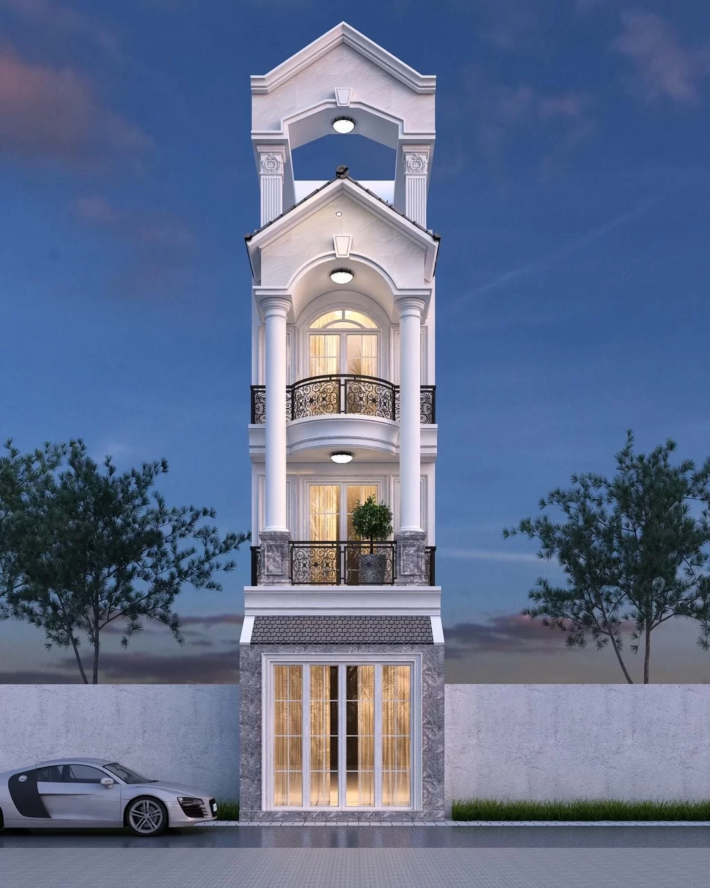 50+ mẫu nhà mái Thái đẹp, bắt kịp xu hướng 2026 36 nhà ống tân cổ điển mái thái