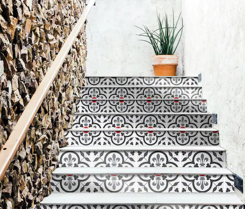 Ấn tượng với 20+ ý tưởng ốp gạch cầu thang dùng gạch hoạ tiết 13 ốp gạch cầu thang hoạ tiết cùng tông