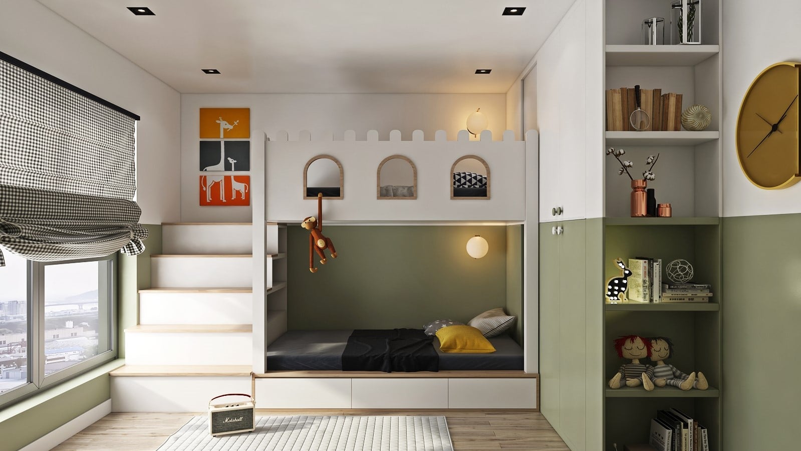 phòng ngủ cho 2 bé