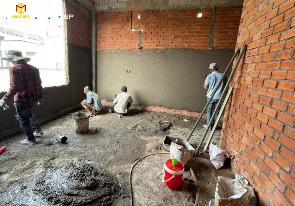 thực trạng thi công trát tường