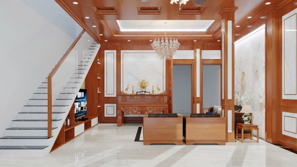 6 loại vật liệu làm trần nhà đẹp, có gu, phổ biến nhất 6 Trần nhựa PVC giả gỗ có ưu điểm là trọng lượng nhẹ, giá thành rẻ, dễ bảo trì