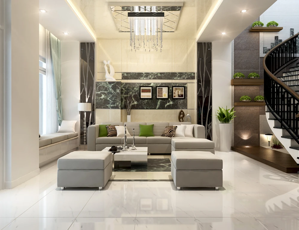 Trần phòng khách hiện đại cho biệt thự