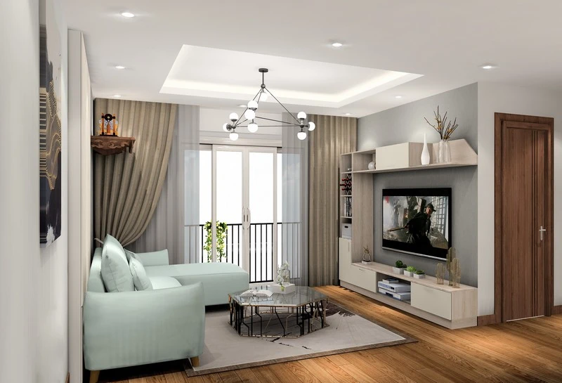 Trần thạch cao phòng khách chung cư