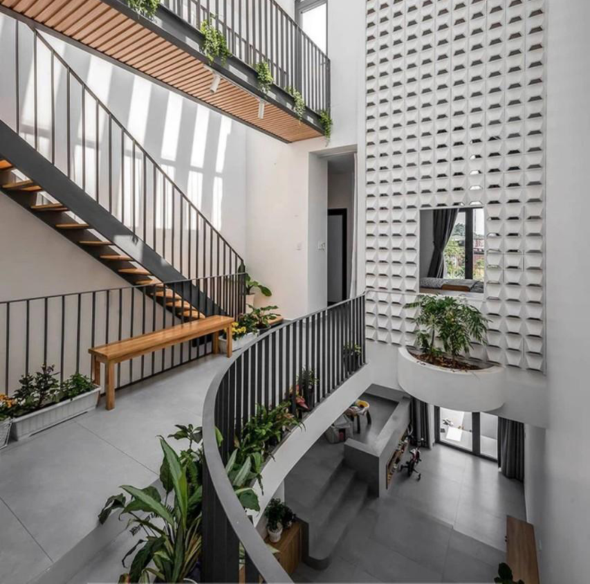 vách ngăn dùng gạch thông gió chống mưa